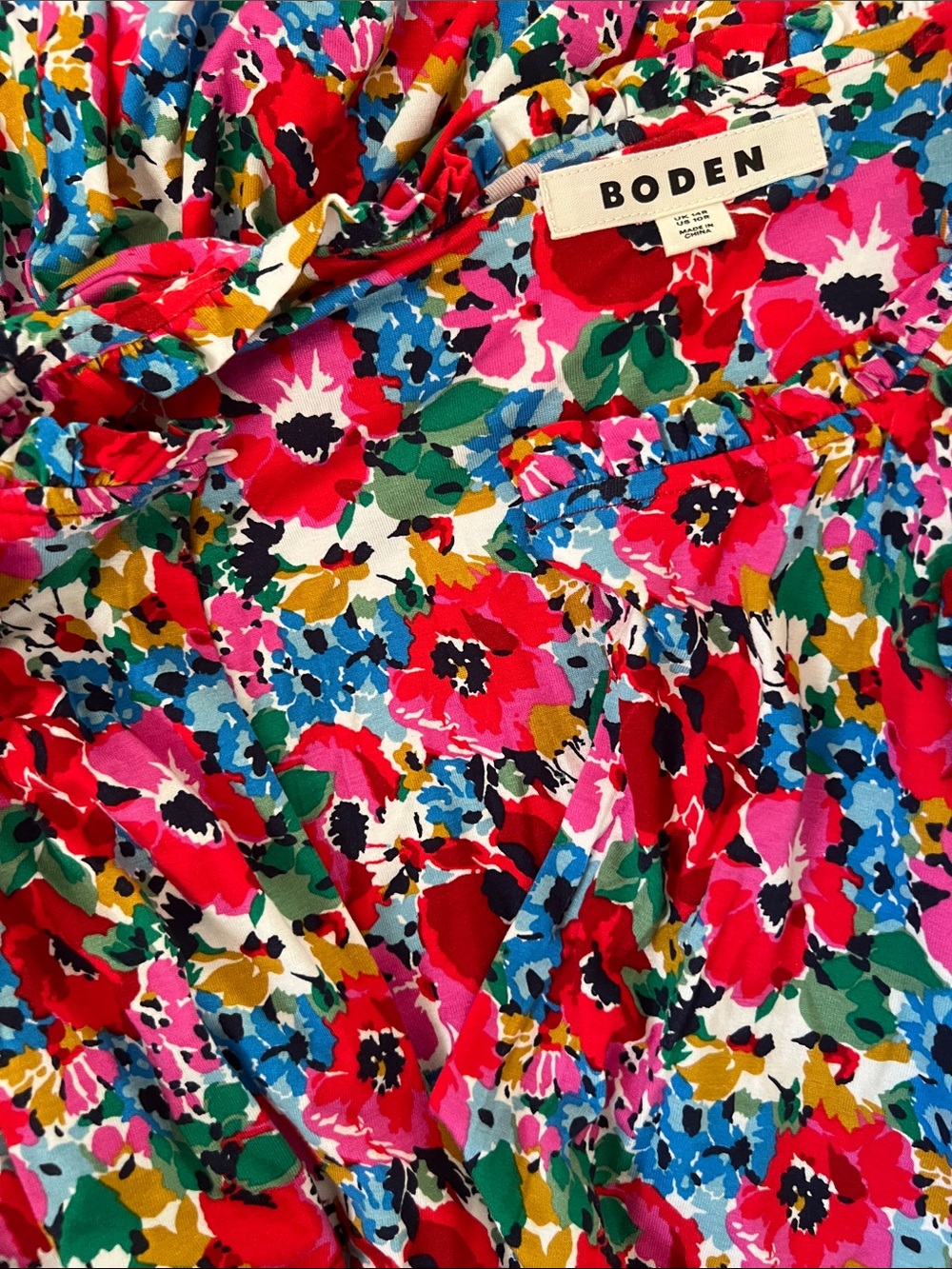 Boden Roseanna Jersey Floral Dress Size 10 - Picture 4 of 6